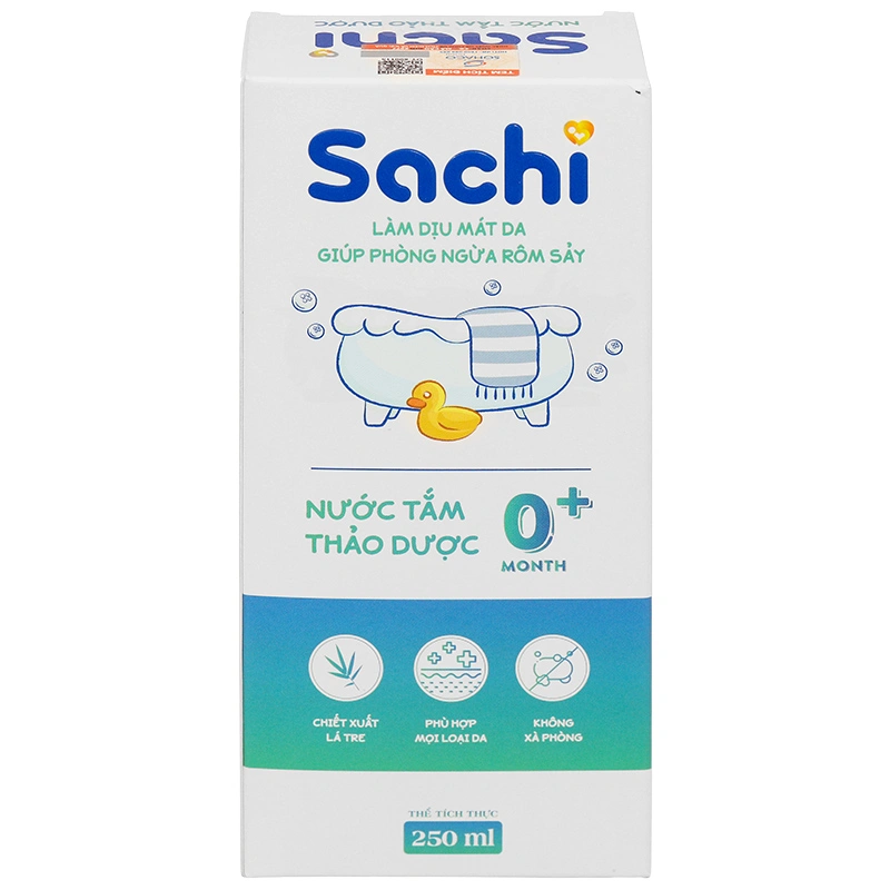 Nước tắm thảo dược Sachi hương tràm, giúp ngăn rôm sảy chai 250ml - 1